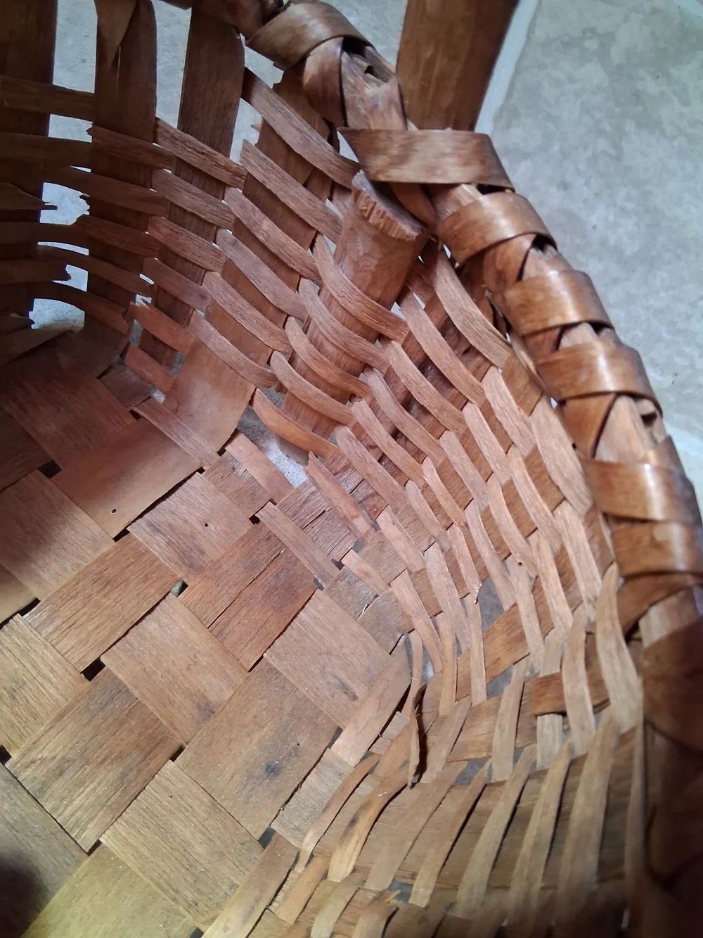 Vintage Handwoven Basket with Handle